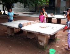 Ping pong tables in rural China are mostly the product of ingenuity