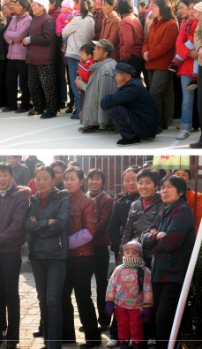 Three generations of student families as well as other local villagers participated in ceremonies launching the school improvement project in Fuping County.